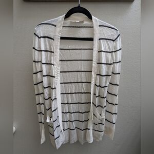 Striped White and Black Cardigan